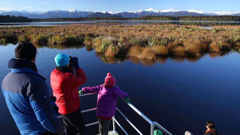 Step aboard the Eco Adventurer and discover the sheer beauty of the West Coasts Lake Mahinapua on a fascinating 1.5 hour cruise.